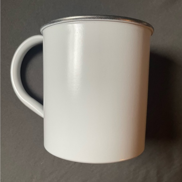 Black & White "Weekend Vibes" Metal Tin Drinking Cup PVA Plastic Free Coffee Mug - Picture 2 of 3